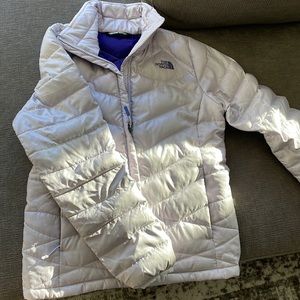 purple north face jacket